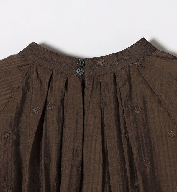 SHIPS any「SHIPS any:〈手洗い可能〉シアー ドット スタンドカラー パフ ギャザー ブラウス」|シャツ・ブラウス|