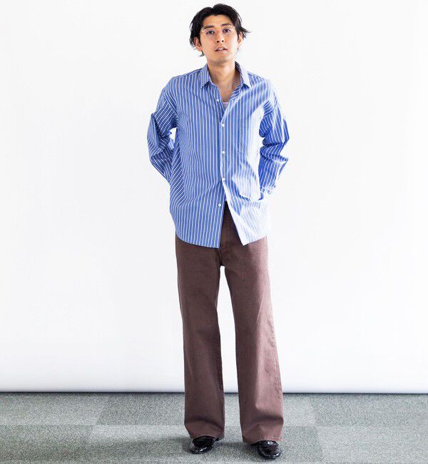 SHIPS「City Ambient Products: レギュラーカラー ブロード ストライプ シャツ」|シャツ・ブラウス|