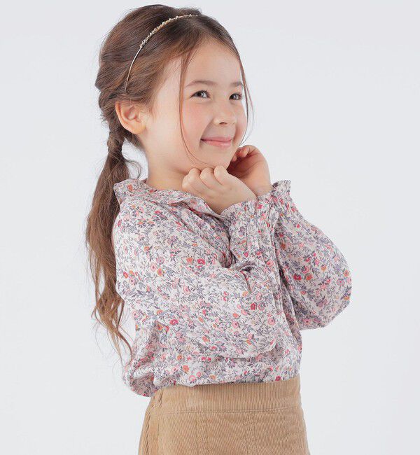 SHIPS KIDS「SHIPS KIDS:100～130cm / リバティ フリルカラー ブラウス」|シャツ・ブラウス|