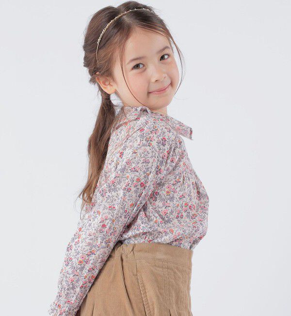 SHIPS KIDS「SHIPS KIDS:100～130cm / リバティ フリルカラー ブラウス」|シャツ・ブラウス|