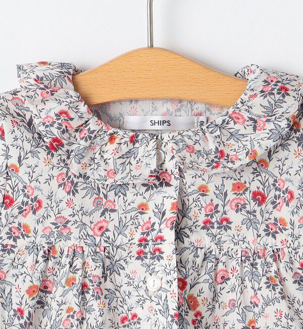 SHIPS KIDS「SHIPS KIDS:80～90cm / リバティ フリルカラー ブラウス」|シャツ・ブラウス|