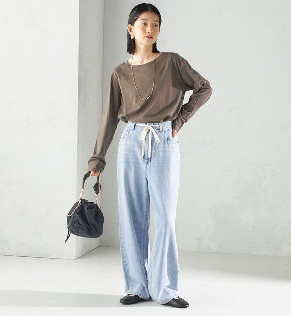 SHIPS for women「ワイド クルーネック コットン ロング スリーブ TEE」|Tシャツ・カットソー|