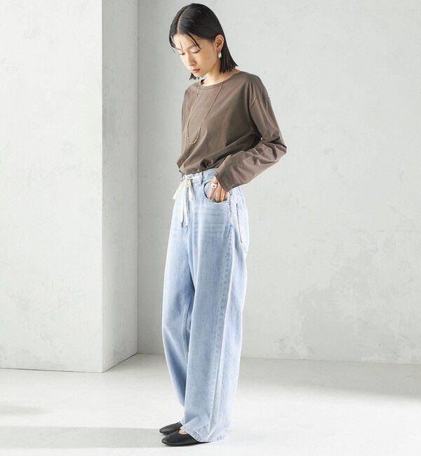 SHIPS for women「ワイド クルーネック コットン ロング スリーブ TEE」|Tシャツ・カットソー|