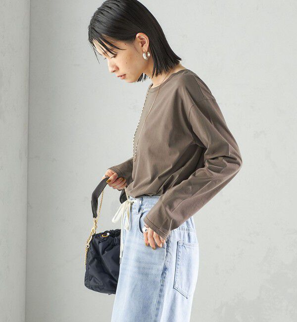 SHIPS for women「ワイド クルーネック コットン ロング スリーブ TEE」|Tシャツ・カットソー|