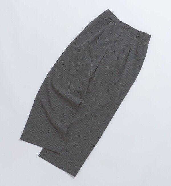 SHIPS「City Ambient Products: チェック＆ストライプ 2タック ワイド スラックス」|スラックス|