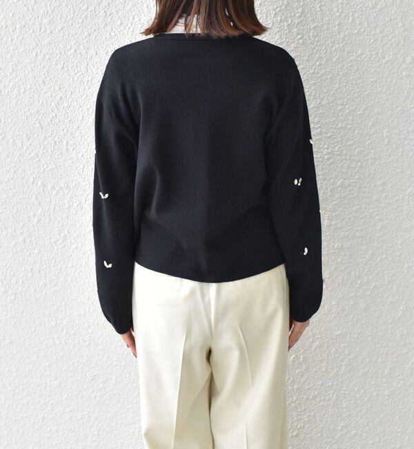 SHIPS Colors 「SHIPS Colors:〈手洗い可能〉ビジュー ノーカラー カーディガン◇」|カーディガン|