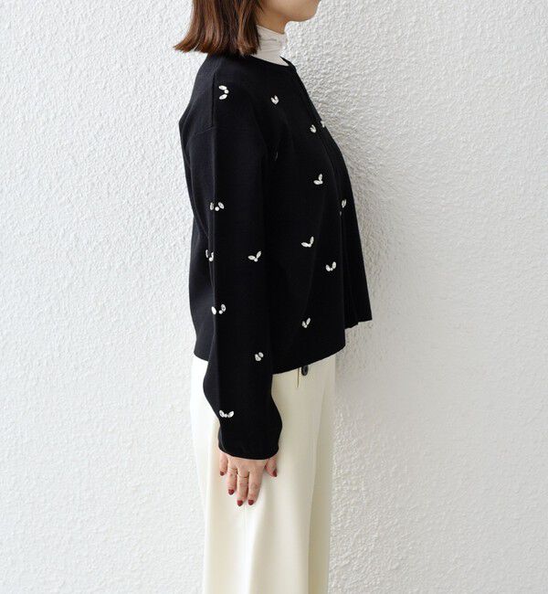 SHIPS Colors 「SHIPS Colors:〈手洗い可能〉ビジュー ノーカラー カーディガン◇」|カーディガン|