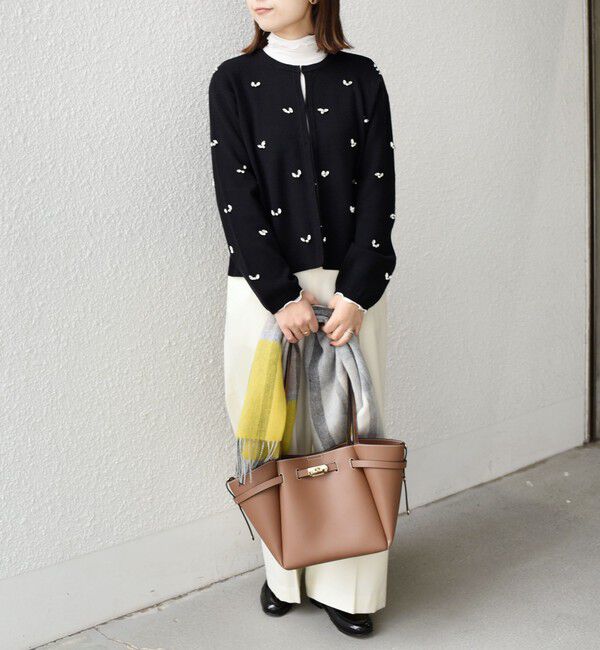 SHIPS Colors 「SHIPS Colors:〈手洗い可能〉ビジュー ノーカラー カーディガン◇」|カーディガン|