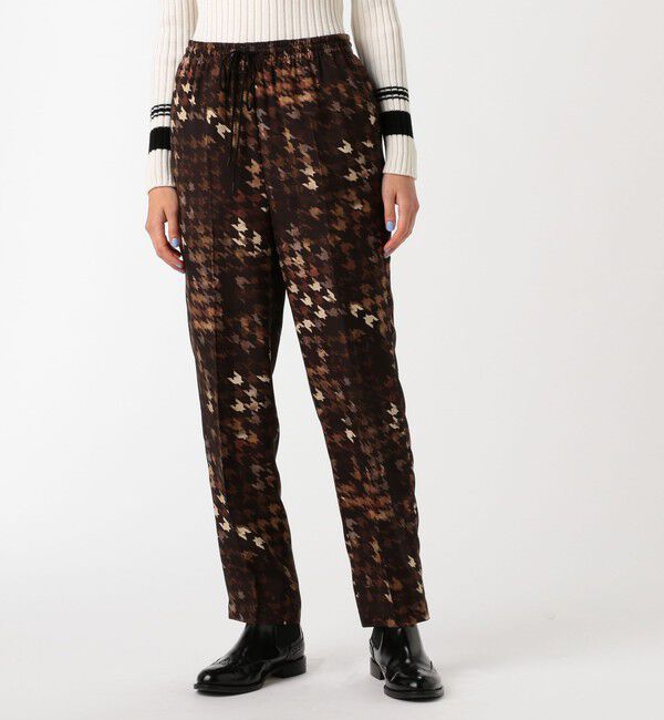 DES PRES「ハウンドトゥースグラフィカルプリント ウエストギャザーテーパードパンツ」|その他|