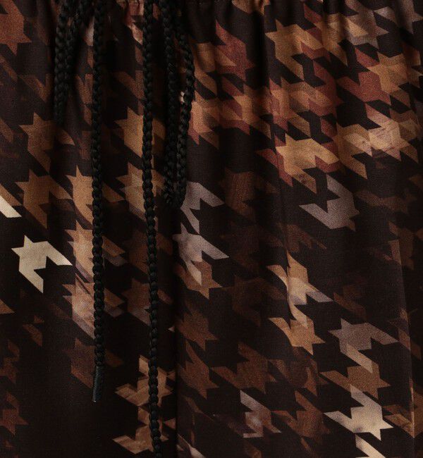 DES PRES「ハウンドトゥースグラフィカルプリント ウエストギャザーテーパードパンツ」|その他|