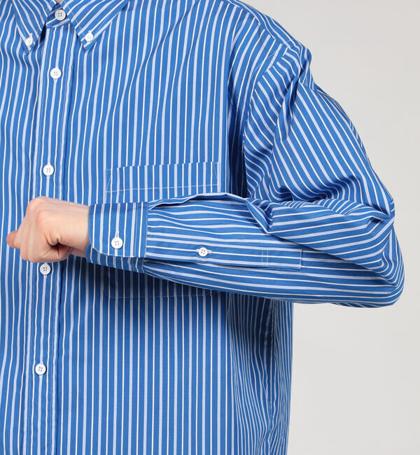 TOMORROWLAND MENS「コットンブロード ストライプ ボタンダウンシャツ」|シャツ・ブラウス|