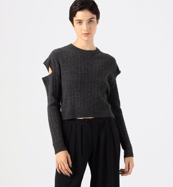 Edition「スリットスリーブケーブルニットプルオーバー」|ニット・セーター|