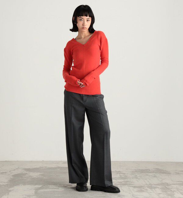 Edition「ストレッチラムVネックプルオーバー」|ニット・セーター|