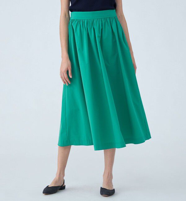 Ballsey「ストレッチタフタ ボリュームギャザースカート」|フレア|