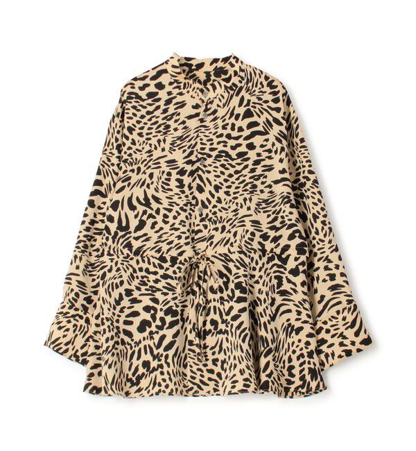 MACPHEE「レオパードプリント ペプラムブラウス」|シャツ・ブラウス|18 ベージュ系