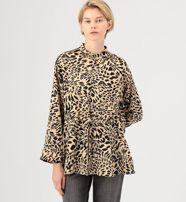 MACPHEE「レオパードプリント ペプラムブラウス」|シャツ・ブラウス|