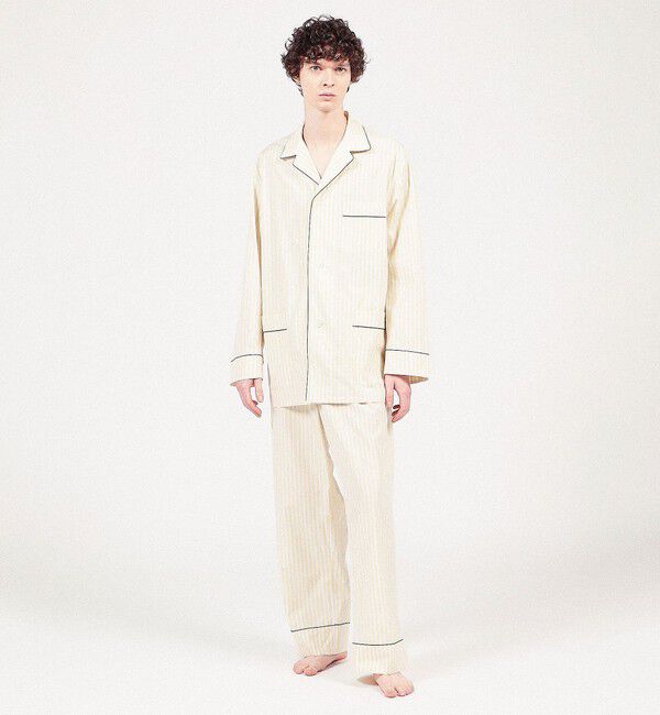 TOMORROWLAND HOME「コットンブロードストライプ パジャマ（メンズ）」|ルームウェア|