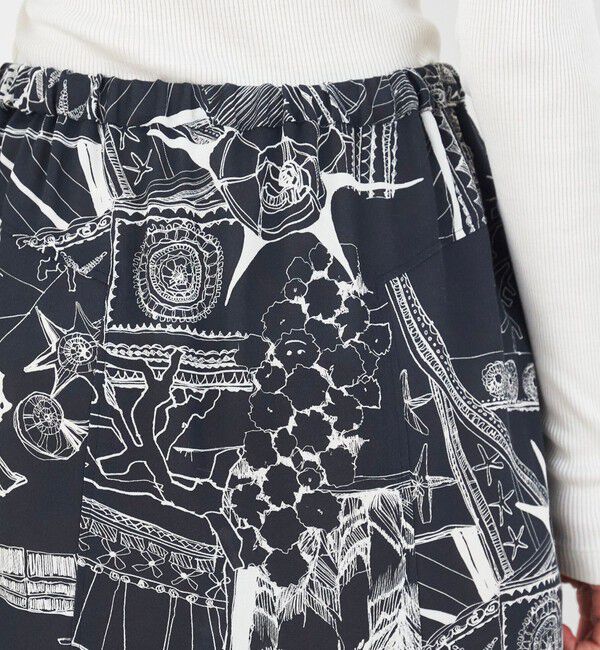 DES PRES「マリンプリント マーメイドスカート」|フレア|