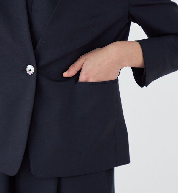 TOMORROWLAND collection「シャイニーシャーク キザミカラージャケット」|ノーカラージャケット|