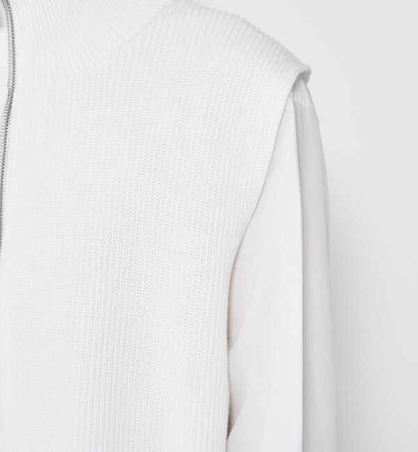 GALERIE VIE「コットンハーフカーディガン ハーフジップベスト」|ベスト・ジレ|