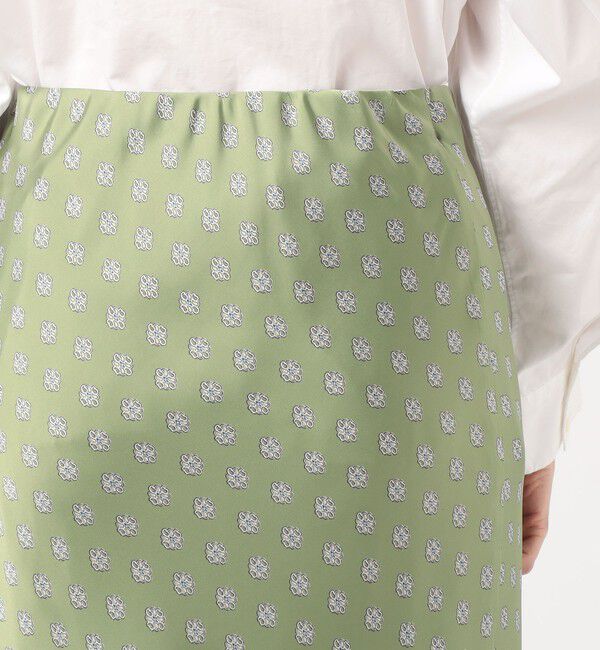 SOULEIADO「ポリエステルプリント バイヤスナロースカート」|フレア|