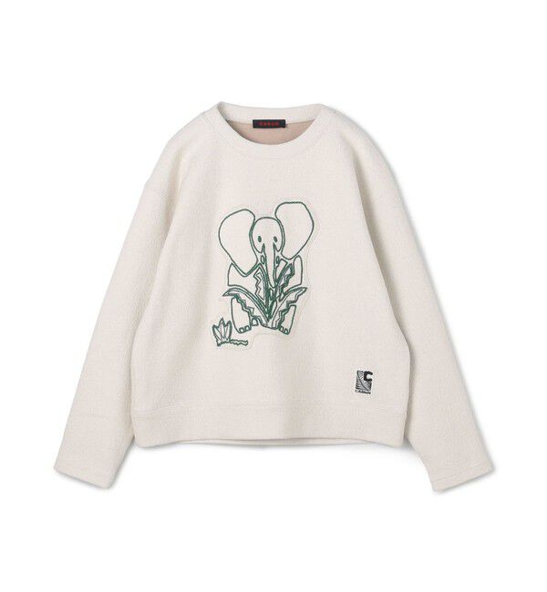 CABaN「CABaN ウールコットンダブルフェイス エンブロイダリープルオーバー」|スウェット・ジャージ|12 ホワイト系