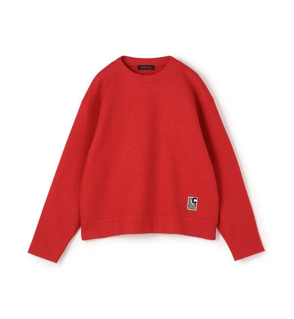CABaN「CABaN ウールコットンダブルフェイス クルーネックプルオーバー」|スウェット・ジャージ|35 レッド