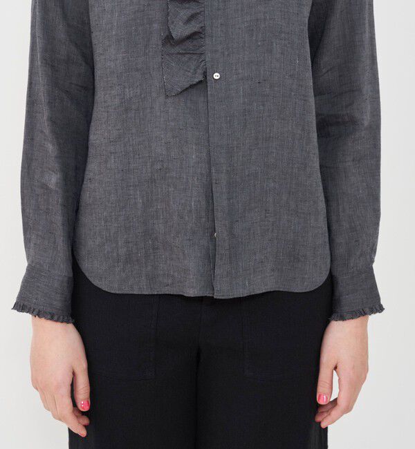 GALERIE VIE「リネンポプリン カットオフフリルシャツ」|シャツ・ブラウス|