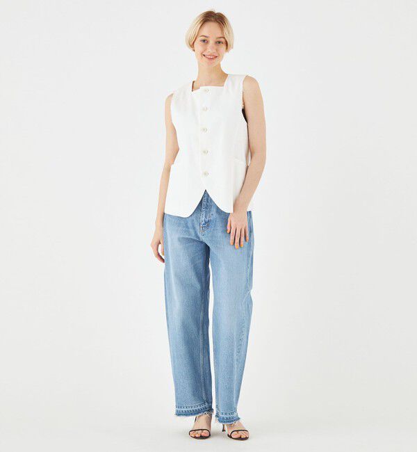 MACPHEE「コットンナイロンピケ スクエアネックジレ」|ベスト・ジレ|