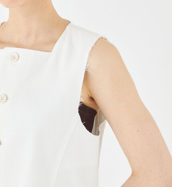 MACPHEE「コットンナイロンピケ スクエアネックジレ」|ベスト・ジレ|