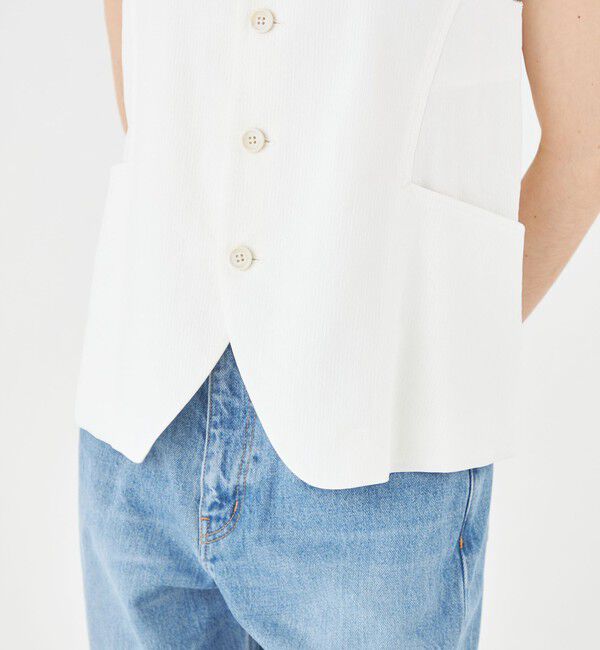 MACPHEE「コットンナイロンピケ スクエアネックジレ」|ベスト・ジレ|