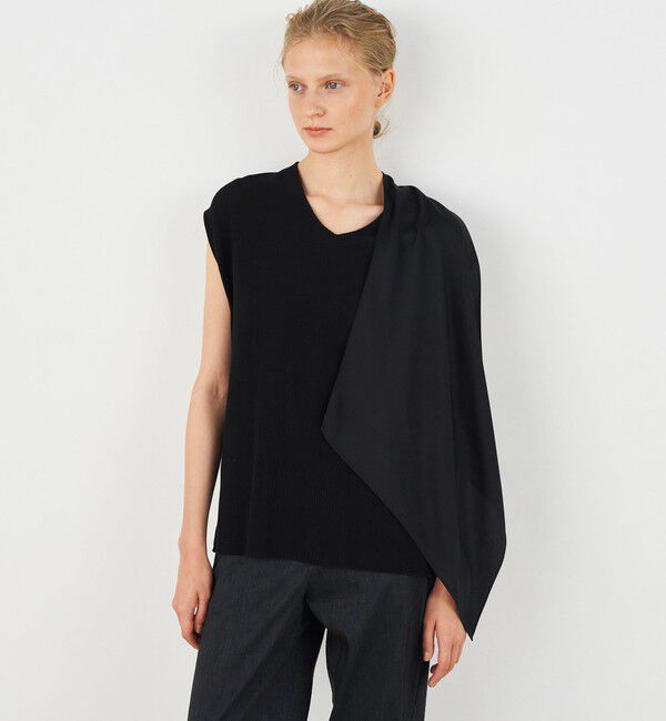 DES PRES「ファブリックコンビニット スカーフプルオーバー」|ニット・セーター|