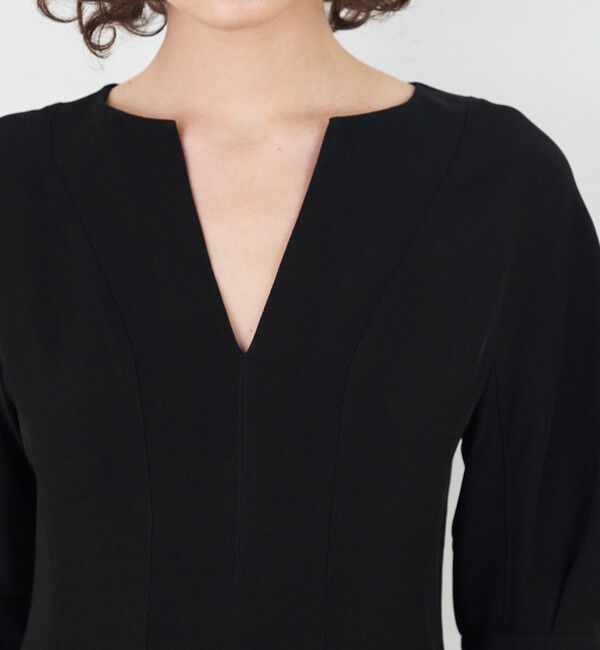 DES PRES「レーヨンキュプラコードチェック キーネックワンピース」|ワンピース|