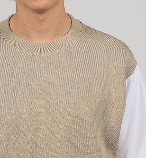 TOMORROWLAND MENS「コットン ニットコンビTシャツ」|Tシャツ・カットソー|