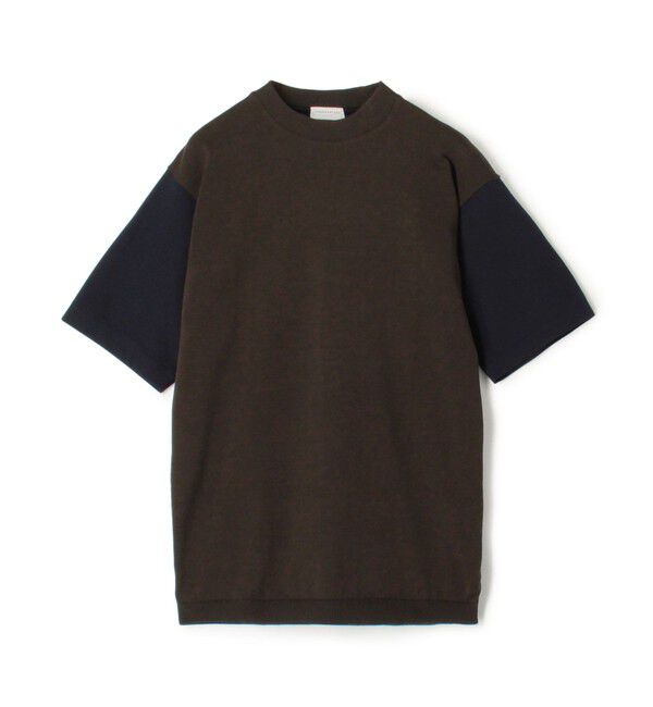 TOMORROWLAND MENS「コットン ニットコンビTシャツ」|Tシャツ・カットソー|69 ネイビー