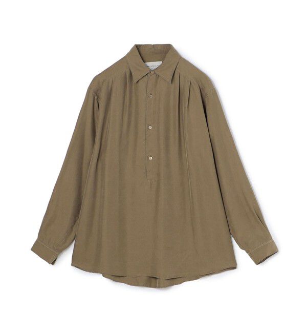 TOMORROWLAND MENS「シルクガーメントダイ プルオーバータックシャツ」|シャツ・ブラウス|45 キャメル