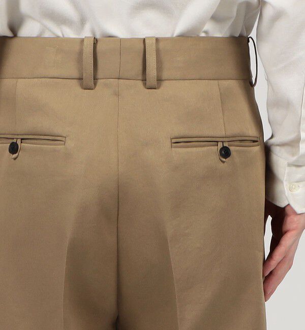 TOMORROWLAND MENS「アルデンテサテン 2タックワイドストレートパンツ」|スラックス|