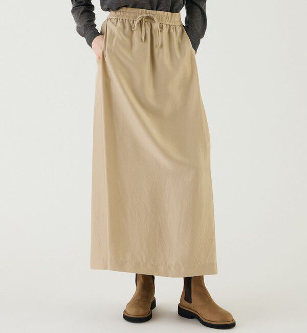 GALERIE VIE「フェブリルシルク サイドタックマキシスカート」|フレア|