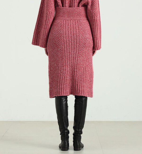 BACCA「ウールカシミヤアクア ケーブルミックスニットスカート」|スカート|