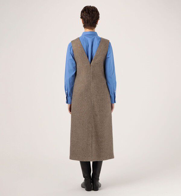 MACPHEE「【WEB限定】ツイーディーサージ Vネックジャンパースカート」|ジャンパースカート|