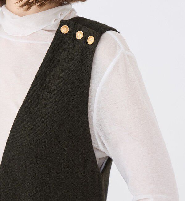 MACPHEE「【WEB限定】ツイーディーサージ Vネックジャンパースカート」|ジャンパースカート|