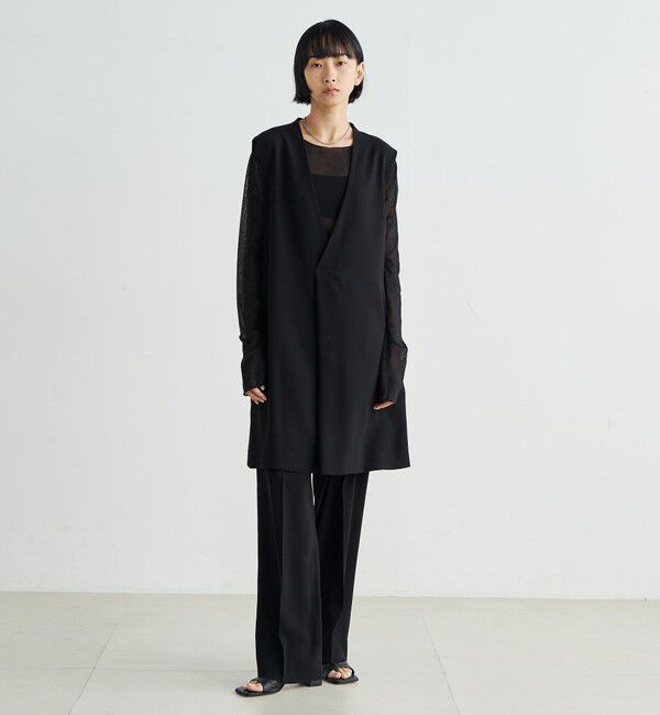 Edition「バックサテンジョーゼット Vネックジレ」|ベスト・ジレ|