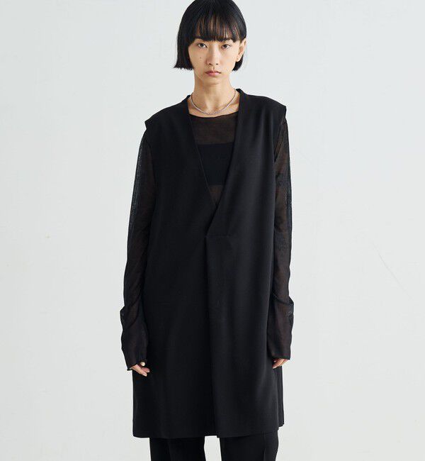 Edition「バックサテンジョーゼット Vネックジレ」|ベスト・ジレ|