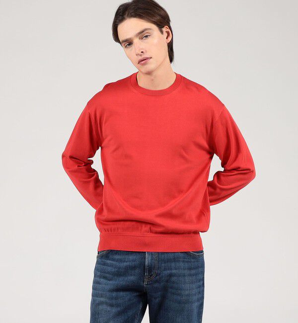 TOMORROWLAND MENS「TOMORROWLAND tricot ギザコットン クルーネックプルオーバーニット」|ニット・セーター|