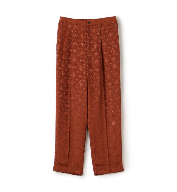 SOULEIADO「ポリエステルレーヨンプリント タックテーパードパンツ」|その他|29 ダークオレンジ