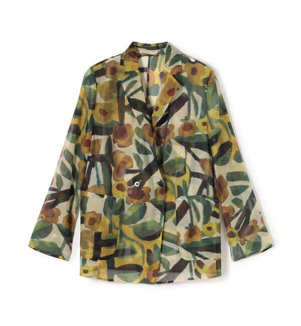 TOMORROWLAND collection「サンフラワープリント シースルージャケット」|テーラードジャケット|54 グリーン系
