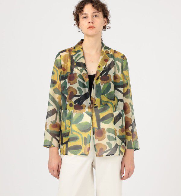 TOMORROWLAND collection「サンフラワープリント シースルージャケット」|テーラードジャケット|
