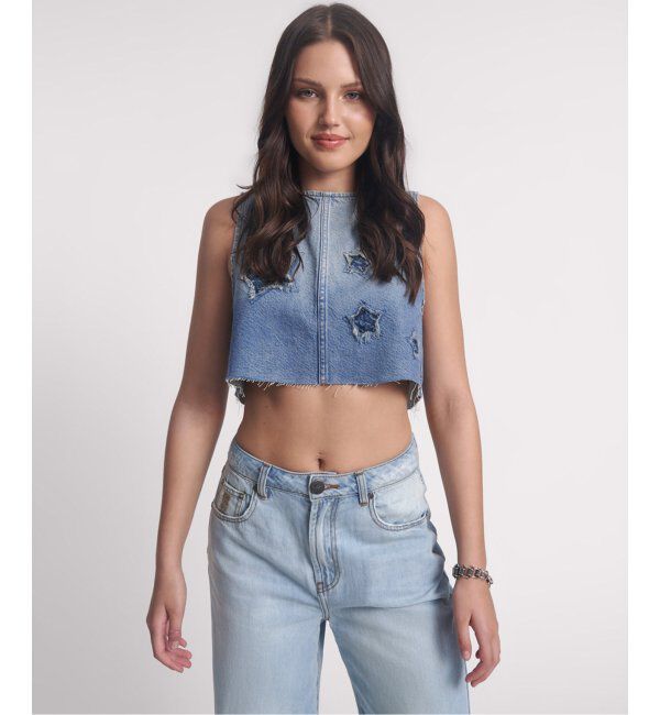 JOINT WORKS「ONE TEASPOON/ PACIFICA CROPPED DENIM TOP」|Tシャツ・カットソー|サックスブルー