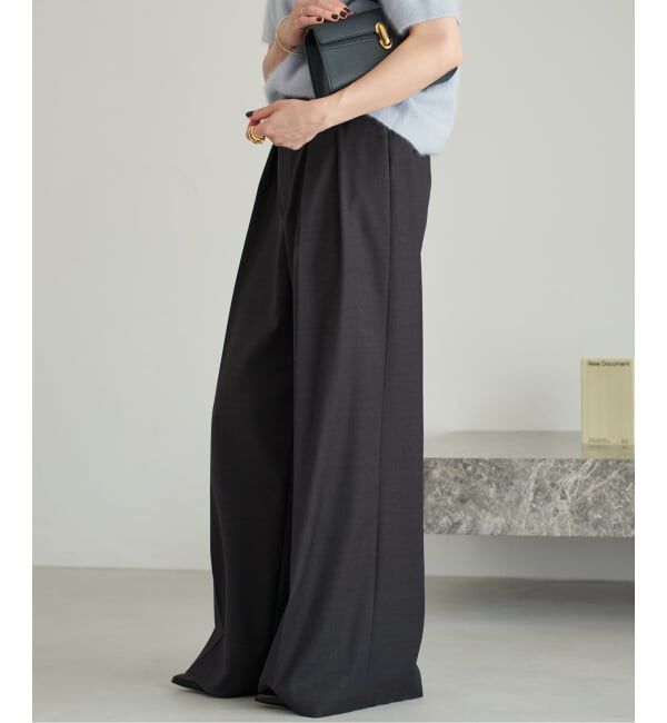 Plage「WO SE 2Tuck Wide パンツ」|スラックス|