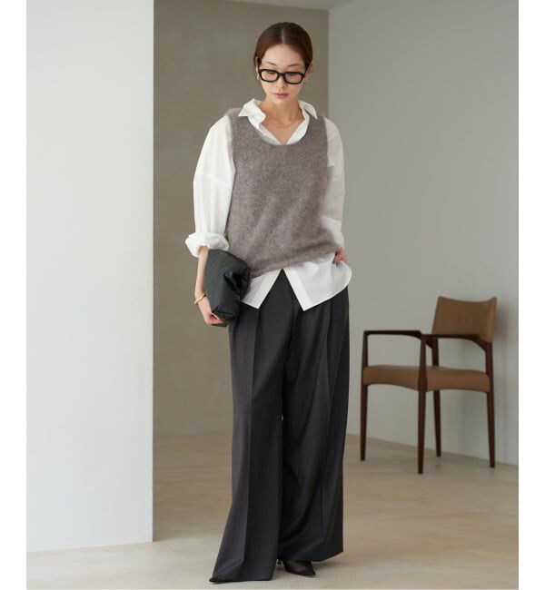 Plage「WO SE 2Tuck Wide パンツ」|スラックス|